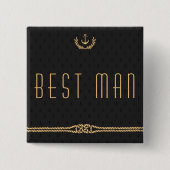 花婿介添人航海のウエディングボタン 缶バッジ (正面)