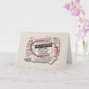 花婿介添人要求の広告 カード