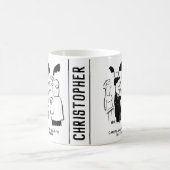 花婿介添人警告の花婿へ コーヒーマグカップ (中央)