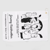 花婿介添人警告はCartoonでグルーミング結婚におもしろい行く ゴルフタオル (横)