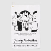 花婿介添人警告はCartoonでグルーミング結婚におもしろい行く ゴルフタオル (正面)