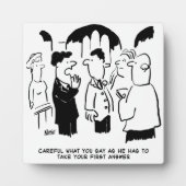 花婿介添人警告花婿。漫画おもしろい フォトプラーク (正面)