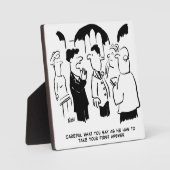 花婿介添人警告花婿。漫画おもしろい フォトプラーク (正面)