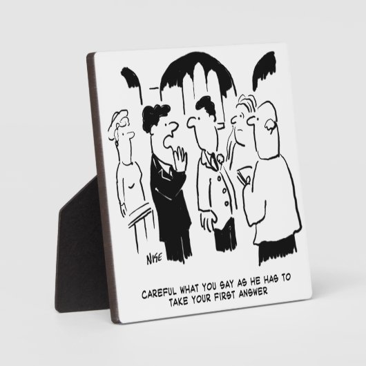 花婿介添人警告花婿。漫画おもしろい フォトプラーク (正面)