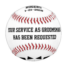 花婿介添人・グルームスマン招待状野球 野球ボール