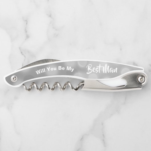 花婿介添人・プロポーザル・スパークリー・シパーソナライズされたルバー ソムリエナイフ (裏面)