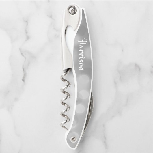 花婿介添人・プロポーザル・スパークリー・シパーソナライズされたルバー  ソムリエナイフ (正面)