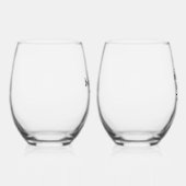 花婿介添人、メイド・オブ・オーナー（花嫁付き添い人）エレガントブラックタイポグラフィ ステムなしワイングラス (右)