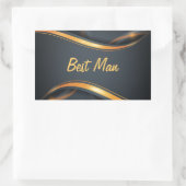 花婿介添人(b/g) 長方形シール (バッグ)