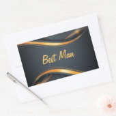 花婿介添人(b/g) 長方形シール (封筒)