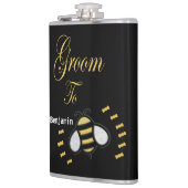 花婿候補のゴールド ブラック ビー独身パーティー カスタム フラスク (左)