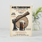 花婿最後の抵抗 ビールと斧投げ独身最後のパーティー 招待状 (スタンド正面)