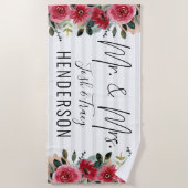 花婿結婚夫妻 ビーチタオル (正面)