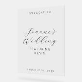 花婿結婚式の花嫁おもしろい式 アクリルサイン (傾斜)