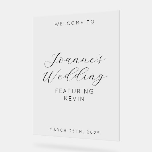 花婿結婚式の花嫁おもしろい式 アクリルサイン (傾斜)