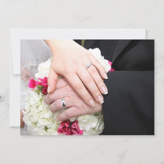 花婿花嫁が手を繋ぐ招待状 招待状 (正面)