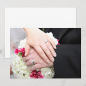 花婿花嫁が手を繋ぐ招待状 招待状 (正面/裏面)