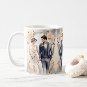 花婿花嫁のウェディングカップ コーヒーマグカップ