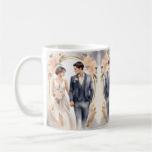 花婿花嫁のウェディングカップ コーヒーマグカップ (左)