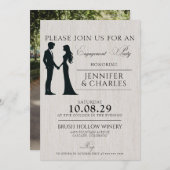 花婿花嫁のエンゲージパーティー 招待状 (正面/裏面)