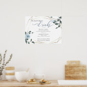 花婿花嫁のシグネチャードリンク バーメニュー看板 ポスター (キッチン)