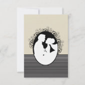 花婿花嫁のシルエット・セーブ・ザ・デートカード セーブザデート (正面)