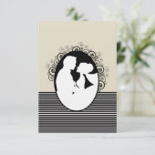 花婿花嫁のシルエット・セーブ・ザ・デートカード セーブザデート (スタンド正面)