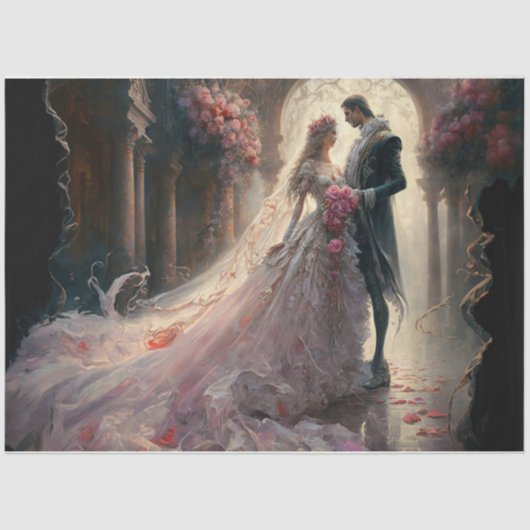 花婿花嫁のティッシュペーパー 薄葉紙 (正面)