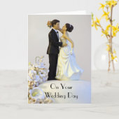 花婿花嫁の結婚カード カード (黄色い花)