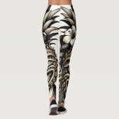 花婿花嫁アロハパイナップルティキヘッドウェディング レギンス (裏面)