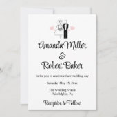 花婿花嫁カップルの招待状 招待状 (正面)