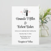 花婿花嫁カップルの招待状 招待状 (スタンド正面)