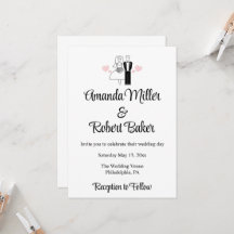 花婿花嫁カップルの招待状