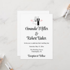 花婿花嫁カップルの招待状 招待状