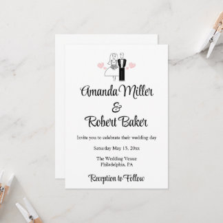 花婿花嫁カップルの招待状 招待状