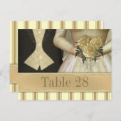 花婿花嫁（アイボリー）結婚式テーブルナンバー ポストカード (正面/裏面)