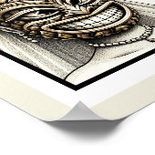 花婿花嫁 アロハ パイナップル ティキ ヘッド ウェディング ポスター (角)