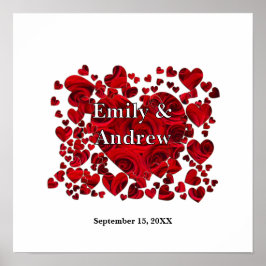 花婿花嫁 ハート ローズ プリント