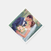 花婿花嫁 | 結婚 新婚 水彩 スタンダードカクテルナプキン (角)