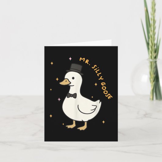花婿間抜けのマットに結婚なるMr Goose Groom カード (正面)