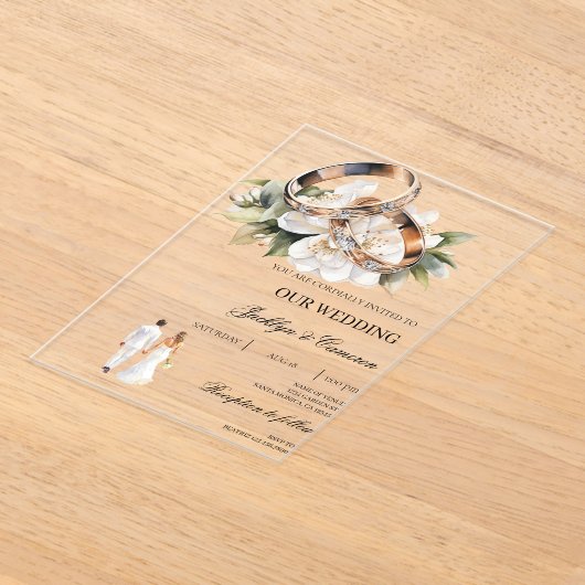 花婿 アクリル招待状 (レイダウン)