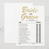 花婿（新婦）ゲームの完全編集可能なカード 招待状 (正面/裏面)
