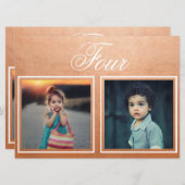 花婿 花嫁 年齢 エレガント ローズゴールド テーブルナンバー (正面/裏面)