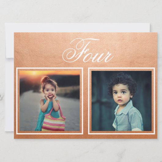 花婿 花嫁 年齢 エレガント ローズゴールド テーブルナンバー (正面)