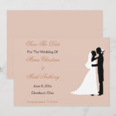 花婿 花嫁 救済日アナウンス 招待状 (正面/裏面)