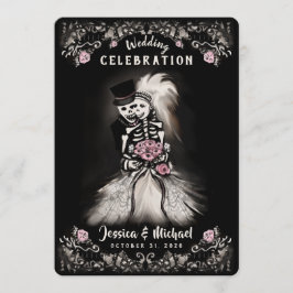 花婿 花嫁 結婚 骸骨 墓地 ラブ 招待 招待状