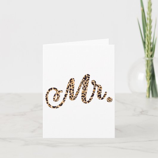 花婿Leopard Printの一致結婚するクーデター カード (正面)