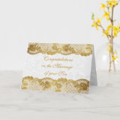 花嫁おめでとうのカードの親 カード (黄色い花)