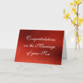 花嫁おめでとうのカードの親 カード (黄色い花)