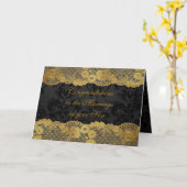 花嫁おめでとうのカードの親 カード (黄色い花)